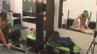 Sexy twink gets cum on his back