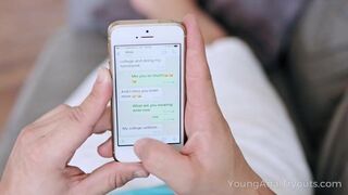 Lad lifts cutie's skirt up to doggy fuck her