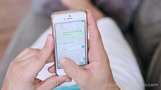 Lad lifts cutie's skirt up to doggy fuck her