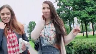 Kinky dude fucks two bisexual pussies by turns