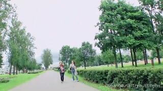 Kinky dude fucks two bisexual pussies by turns