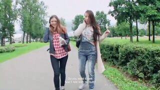 Kinky dude fucks two bisexual pussies by turns