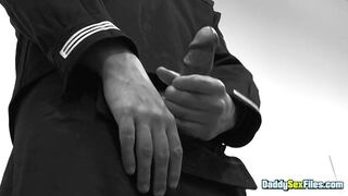 Young Seaman Gets His Semen - Justin Beal, Josh Stone & Hans Berlin