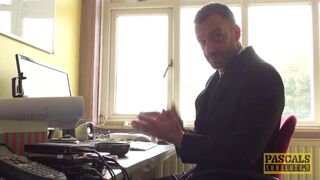 Roughly assfucked MILF submits to dom and swallows his cum