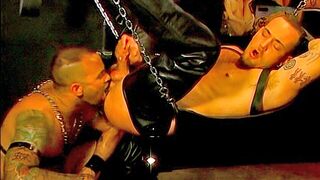 Leather Clad Studs Toy Fuck In A Sling - Nick Piston & Chuck Dirocco