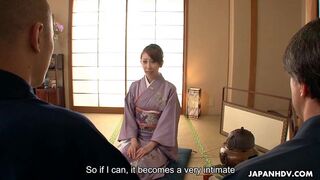Skinny woman is a real tea ceremony master