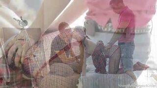 Maia gets dildo in her young ass to prepare her for her first anal sex