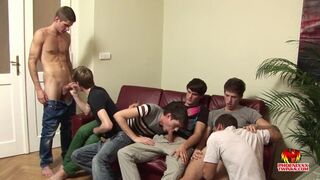 A Shower Of Cum In A 6 Boy Orgy! - Kevin Pure & Brandon Pav