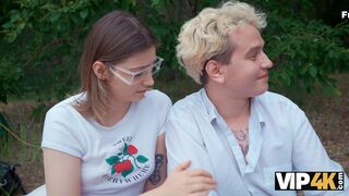 VIP4K. Horny couples lick asses in the woods and fuck with each other