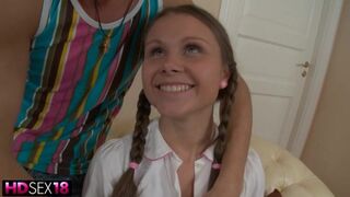 Fit titless teen gets fingered in teen HD sex video