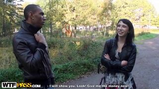 Amateur girl gets naked for money and fucks