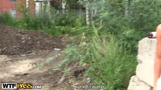 Sexy redhead in outdoor anal fuck