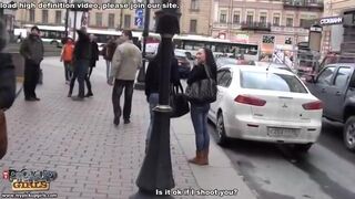 Two cocks for a brunette