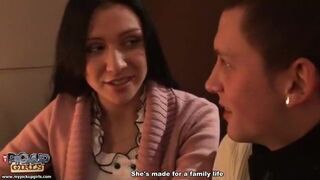 Two cocks for a brunette