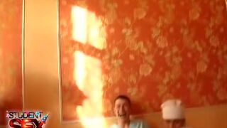 Students perform gang bang with hot chick