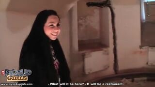 Stranger's cum in sexy brunette's ass-hole