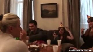 Babe stays on all fours at the party