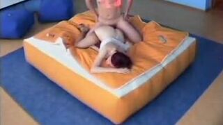The couple has kinky sex on the air bed