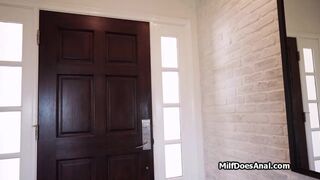 Ass fucking the big tit Latina maid on the clock after finding her masturbating