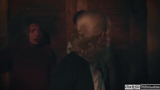 Teen gets double penetrated by her classmate and his stepbro