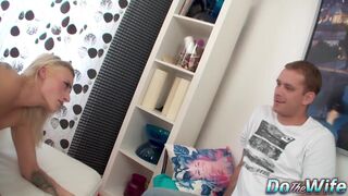 Slim blond wife Brittany Lawrance gets fucked hard