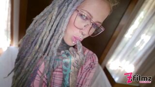 Nerdy Tattoo Teen In Glasses Pov Rough Anal Fuck