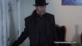 Slutty Halloween fembot gets ass fucked by her new master