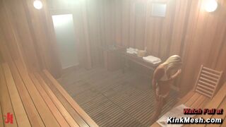 Thrilling Threesome With Holly Hanna Krissy Lynn And Nickey Huntsman in The Sauna