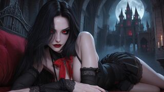 Crimson-Eyed Fantasy: 3D Romance Unleashes Forbidden Desires Under Midnight Spell
