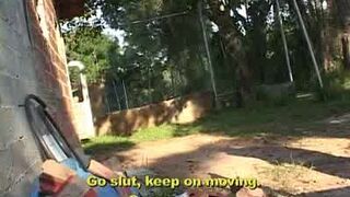 Blonde Tranny Sucking Off a Black Dick