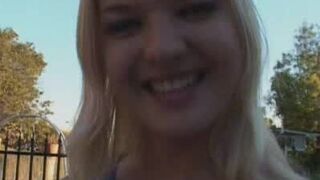 Blonde Barbara Showing Off Her Rumps