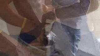 Hard Hat Latino Showing Off His Tool