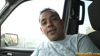 Hot Latina cum shower with mens