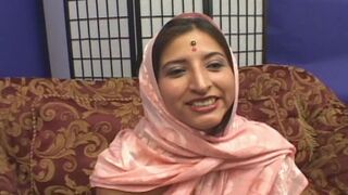 Hot Hijab blowjob dual dick Fucking threesome