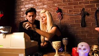 Two caged sluts earning their freedom with hard fucking