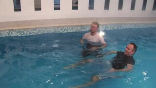 Exquisite British ebony pornstar takes two white dongs