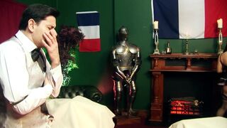 Beautiful babe gets ass fucked in a wax museum