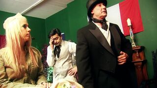 Beautiful babe gets ass fucked in a wax museum