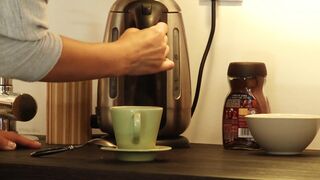 Morgan Mood enjoys a big cock in the kitchen