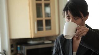 Asian babe has hardcore threesome with two white thick cocks