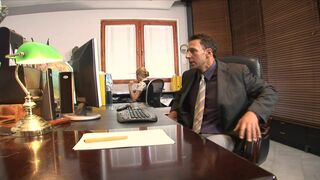 She gets her perfect tight asshole rammed by her colleague