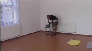 Sexy long hair blonde rides hard black cock with her ass