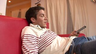 Brunette stunning stepsister teases and gets a hard fuck on the couch