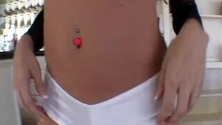 Lusty Brandi has bubble butt slammed on the couch then facial