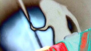 Big tits and pink pussy soaked in cum