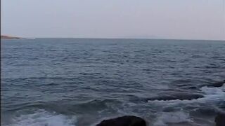 Sexy Spanish blonde gets her ass drilled on the beach and takes a facial