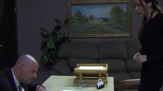 Hot babe rammed in his office