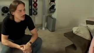 Hot girl and guy lick the same pussy