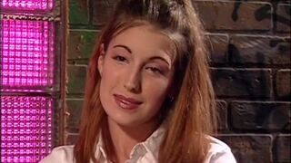 Young tall redhead does anal in the bar