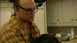 Big breasted MILF fucks a nerd